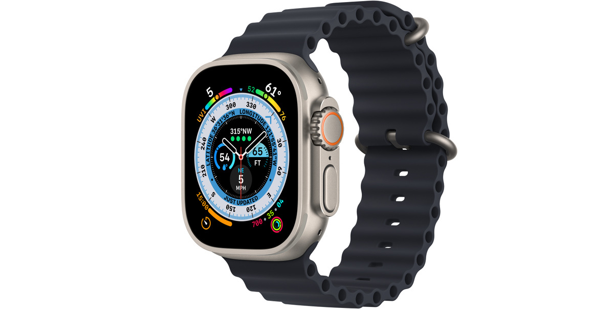 Apple Watch Ultra GPS+Cellular 49mm Titanium Case Midnight Ocean Band